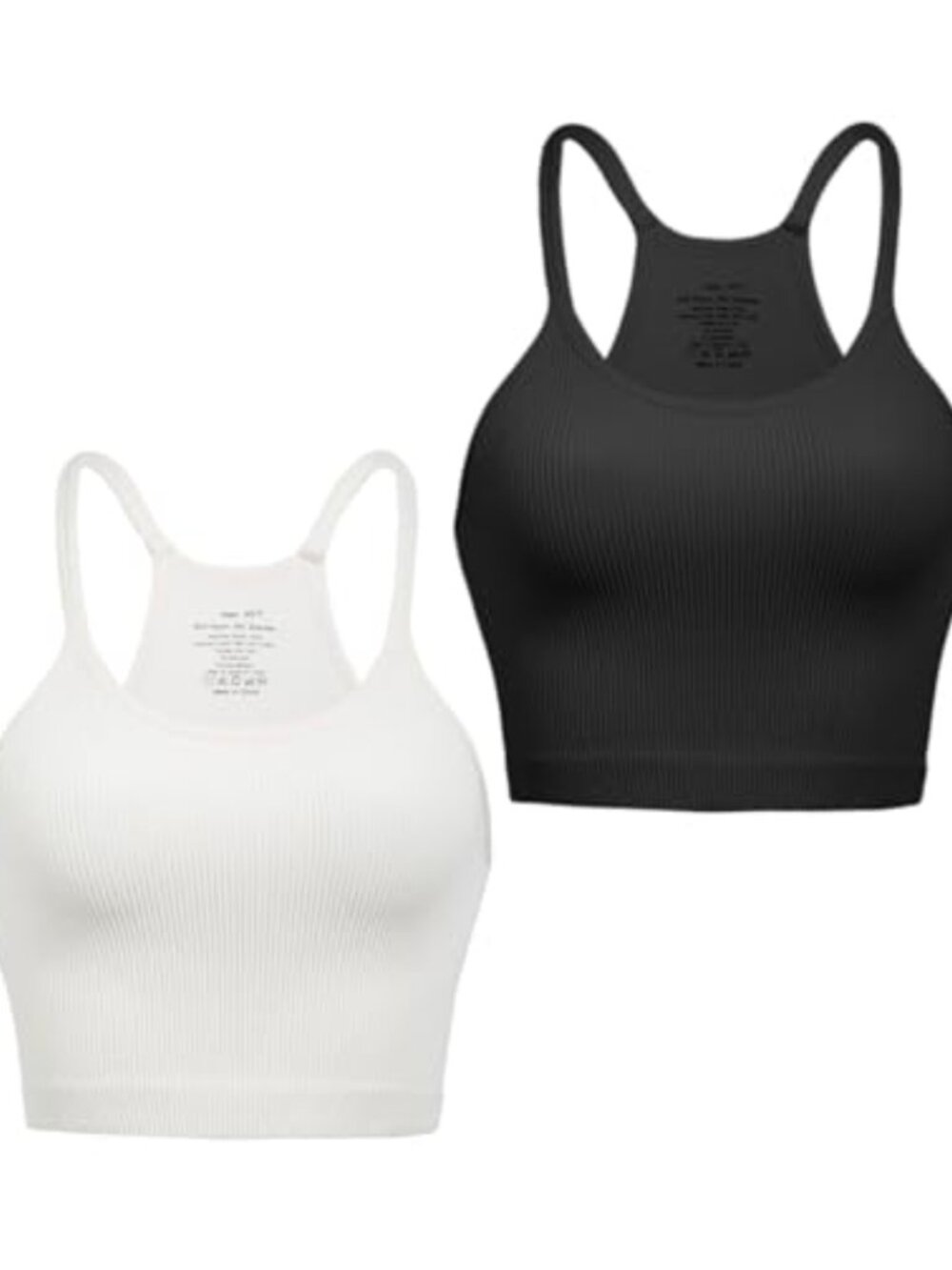 Ribbed Seamless Racerback Tank Crop Top Yoga Workout No Pad
